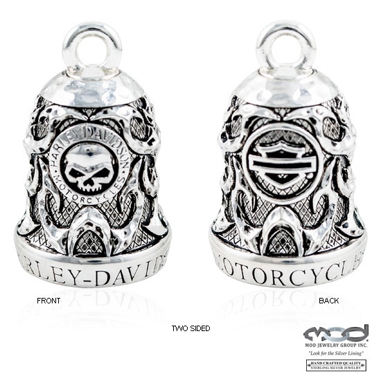 HD Harley Davidson Riding Bell - Willie G Skull & Tribal Flame Ridebell