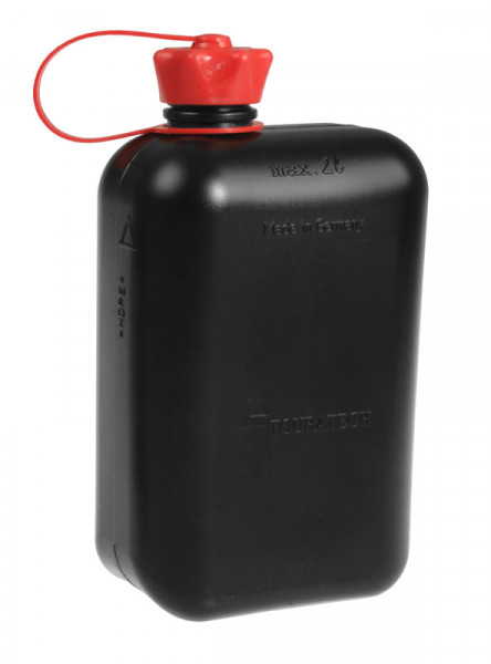 Kanister 2 Liter mit TT-Logo *mit großer Einfüllöffnung + Zulassung für Kraftstoff*
