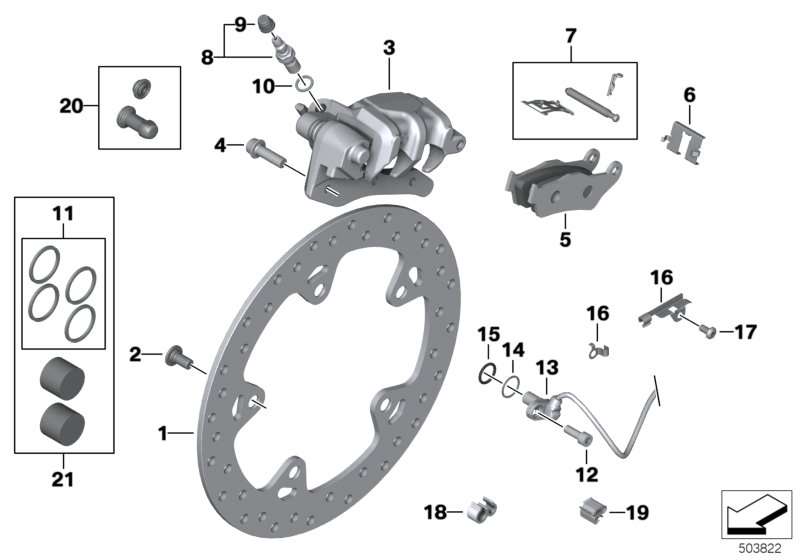 BMW Satz Bremsbeläge Hinterachse 259 K25 K26 K27 K28 K29 R21 R22 R28