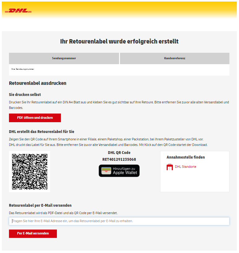 Dhl Retourenschein Drucken - Retoure Ein Paket Zuruckschicken / Im paketshop um die ecke abgeben ...