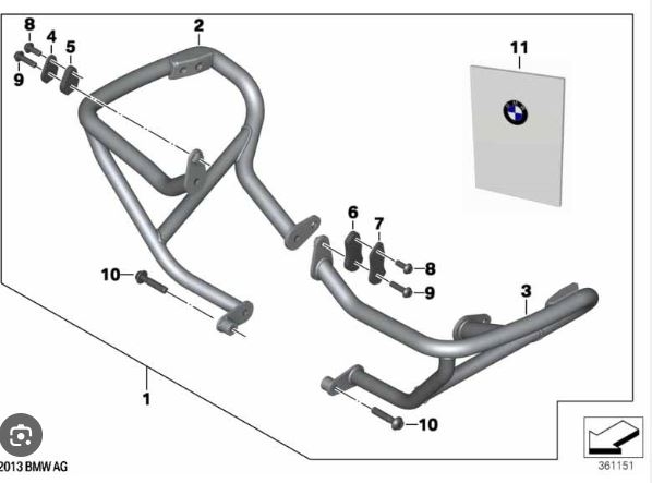 BMW Motorschutzbügel Edelstahl Links 77148557607
