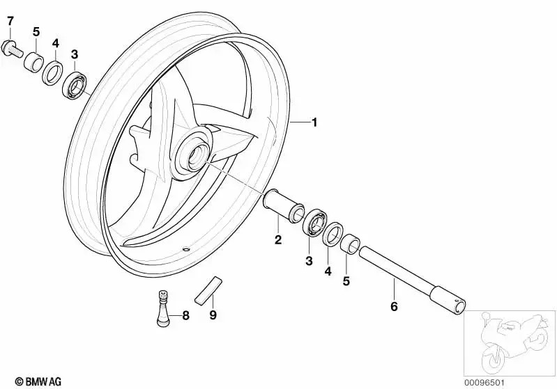BMW Ventil Ø= 15mm (2x bestellen) zu Schmiederad vorne (Art. Nr.: 71607710904)