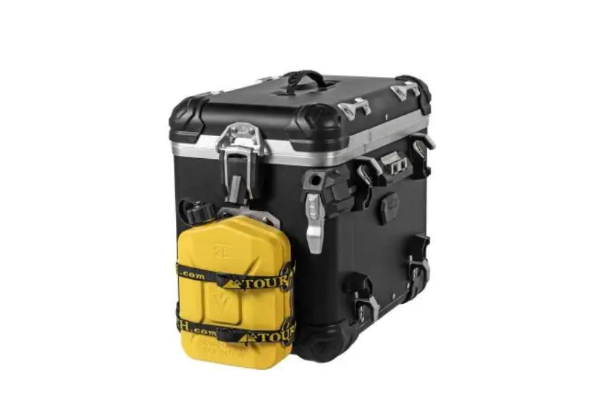ZEGA Evo Zubehörhalterset, Kanisterhalter mit Riemenschutz inkl. Metallkanister Touratech Voyager