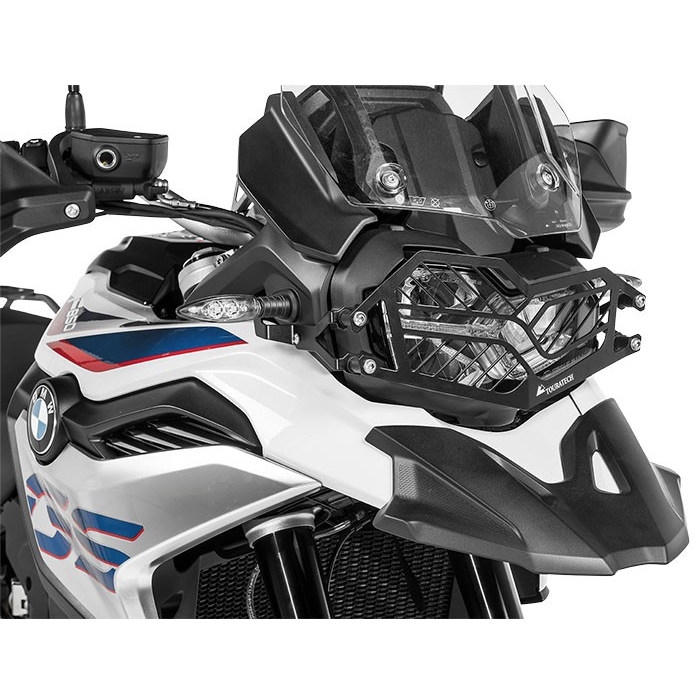 Scheinwerferschutz Edelstahl schwarz mit Schnellverschluss für BMW F850GS / F750GS *OFFROAD USE ONLY