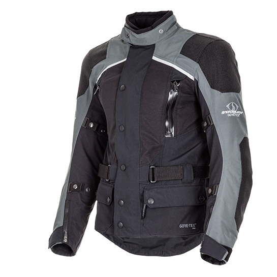 Stadler Herren Motorradjacke 4 All Pro Grau/Silber