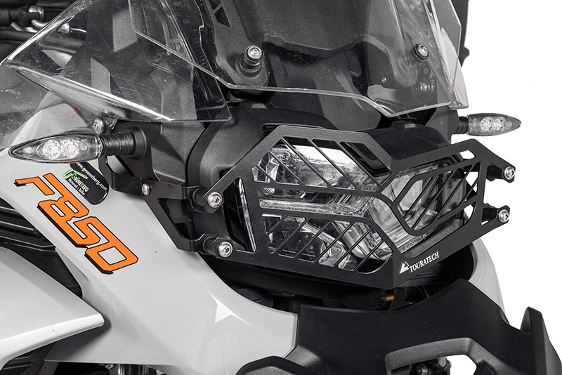 Scheinwerferschutz Edelstahl schwarz mit Schnellverschluss für BMW F850GS Adventure *OFFROAD USE ONL