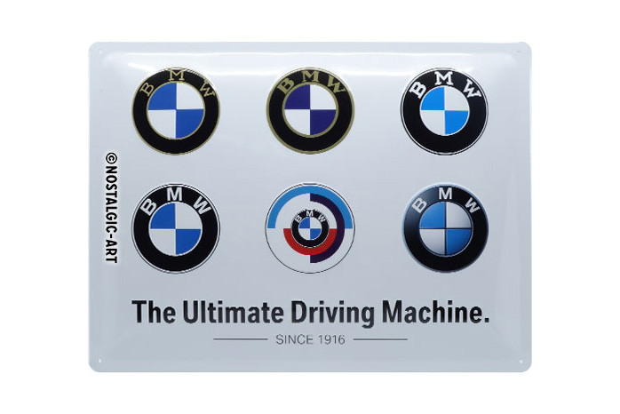 Wunderlich Blechschild »BMW Logo Evolution« 40 x 30 cm von Nostalgic Art