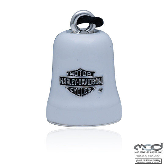 HD Harley Davidson Riding Bell - White B&S Ridebell