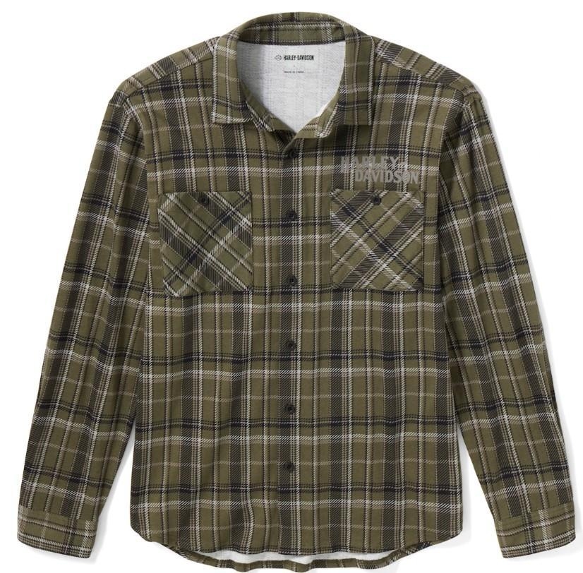 H-D American Classic Plaid Jersey Button-Up für Herren