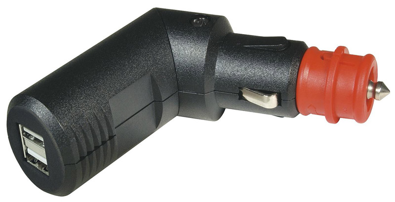 Doppel USB Ladestecker, winkelbar, 12V / 5V, 2 x 2.5A Zigarettenanzünder- und Bordnetz-Steckdosen